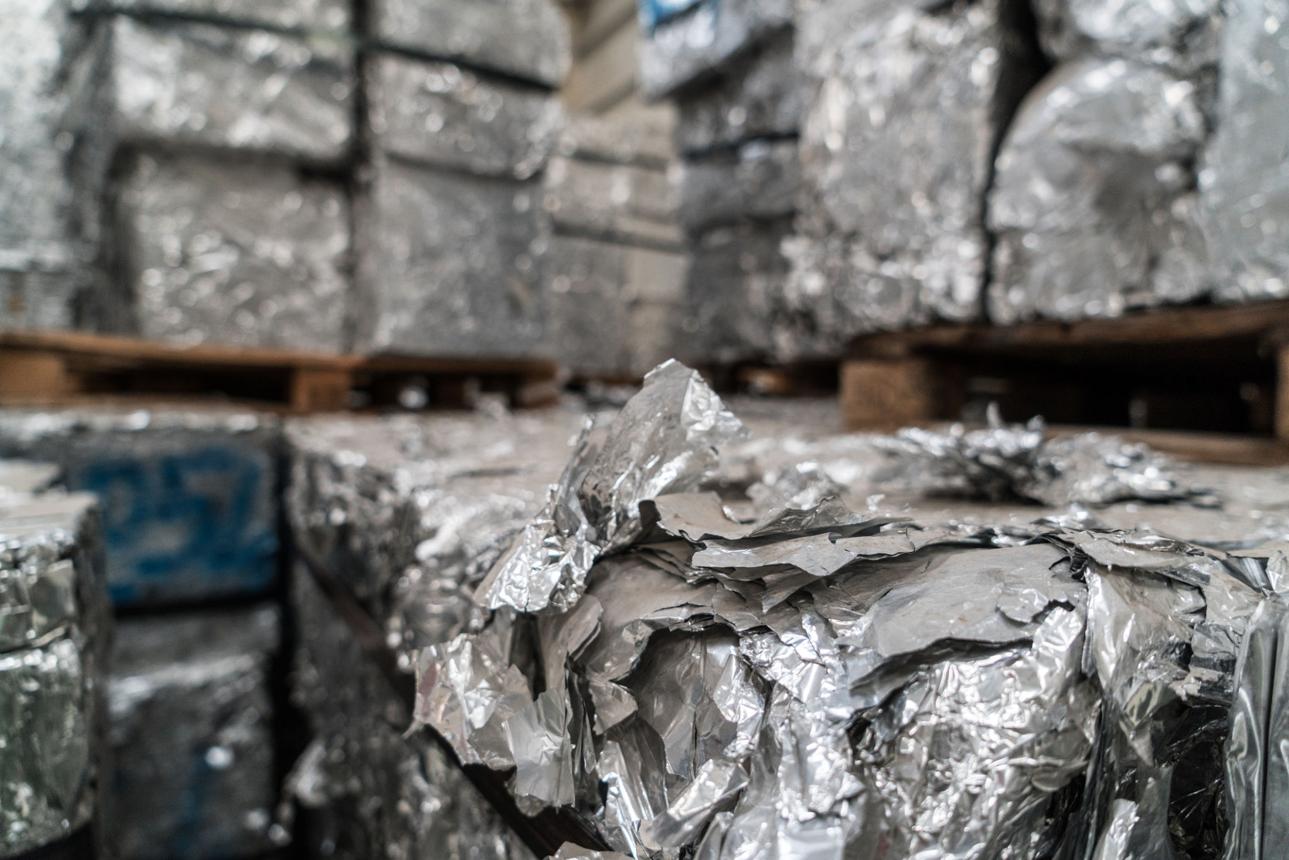 Compressed aluminum scrap bales