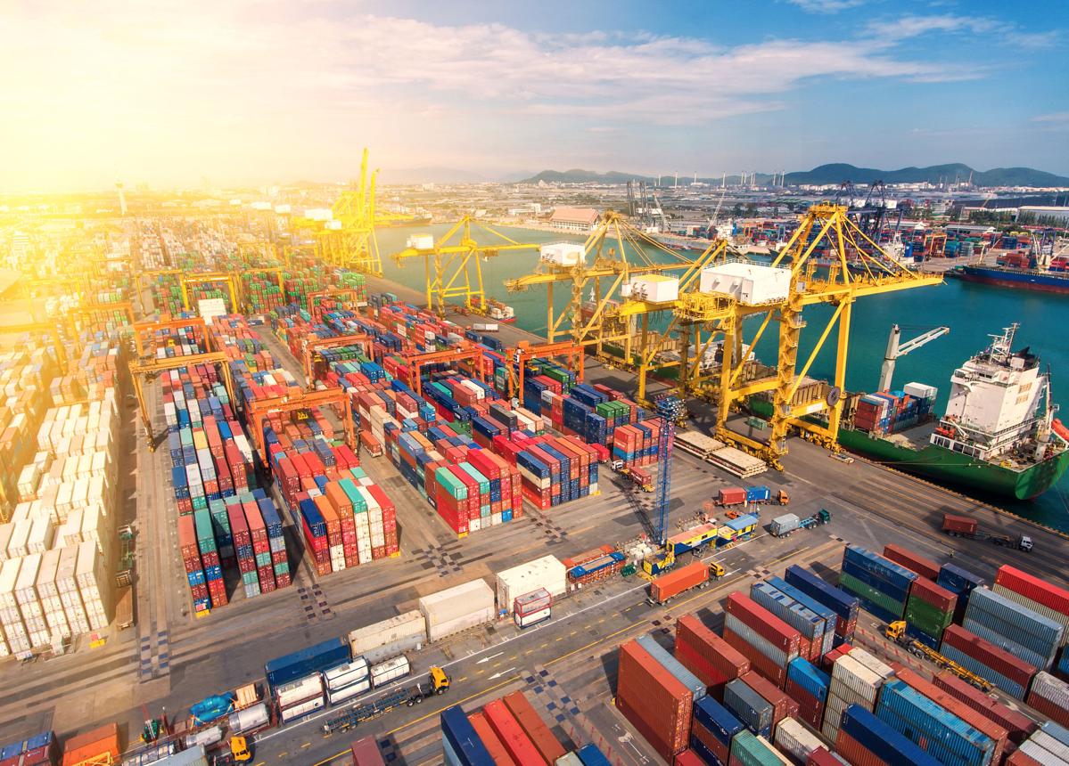 Busy container port for export logistics