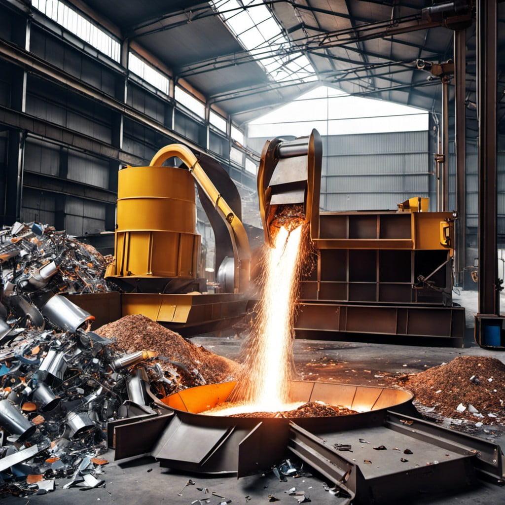 Foundry furnace pouring molten metal