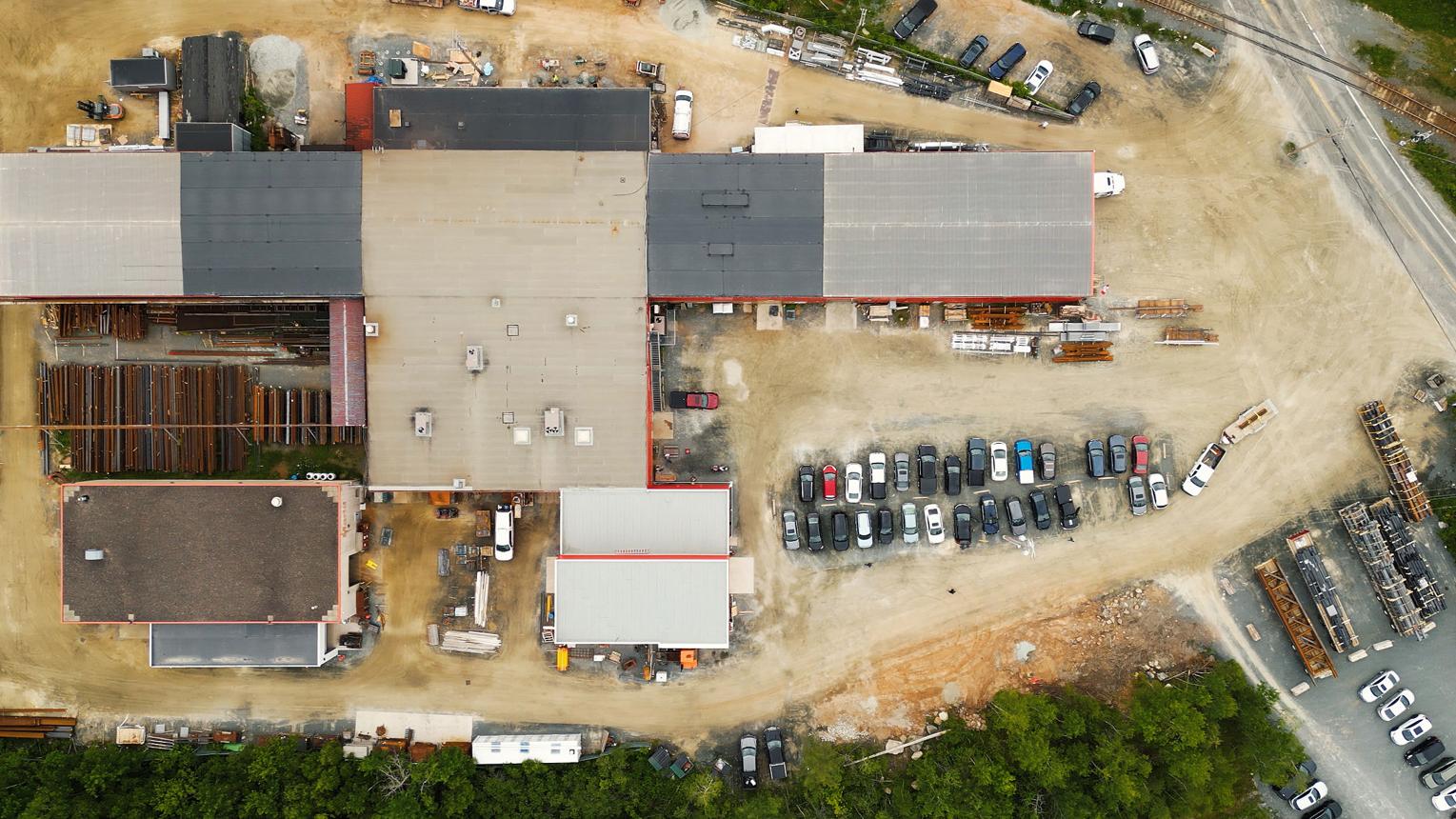 Aerial view of industrial site